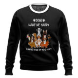 Hooktab Dogs Make Me Happy Humans Make My Head Hurt Ugly Christmas Sweater