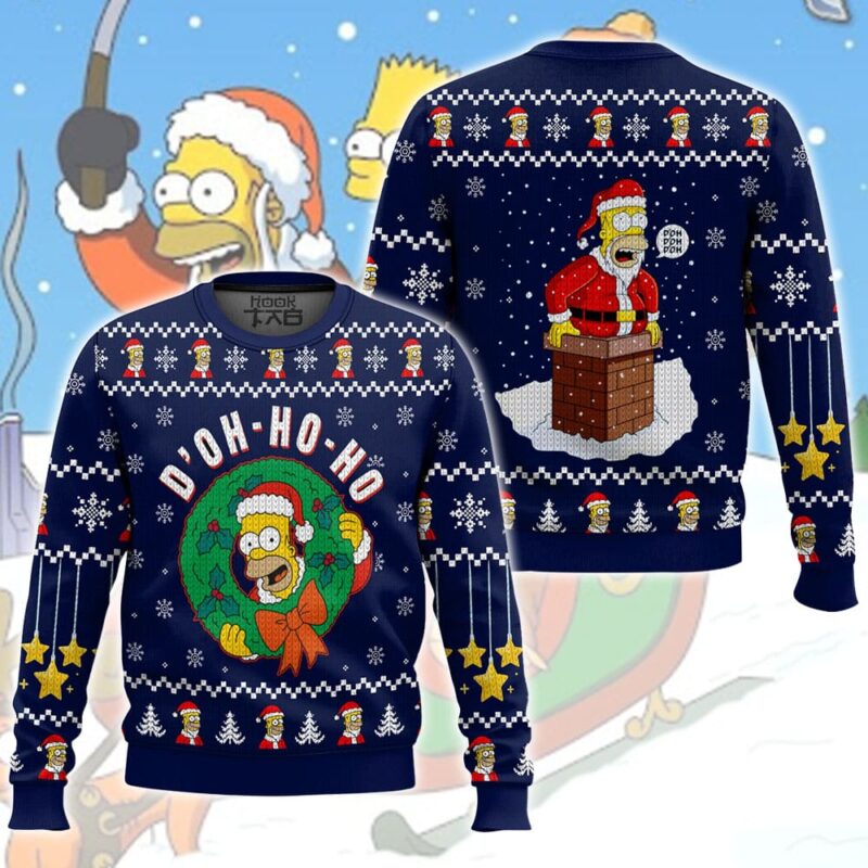 Hooktab D’oh Ho Ho The Simpsons Ugly Christmas Sweater Hooktab D’oh Ho Ho The Simpsons Ugly Christmas Sweater