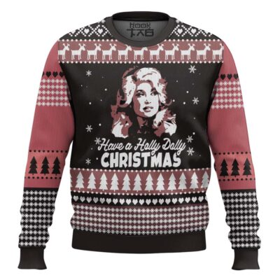 Hooktab Dolly Parton Holly Dolly Christmas Ugly Christmas Sweater