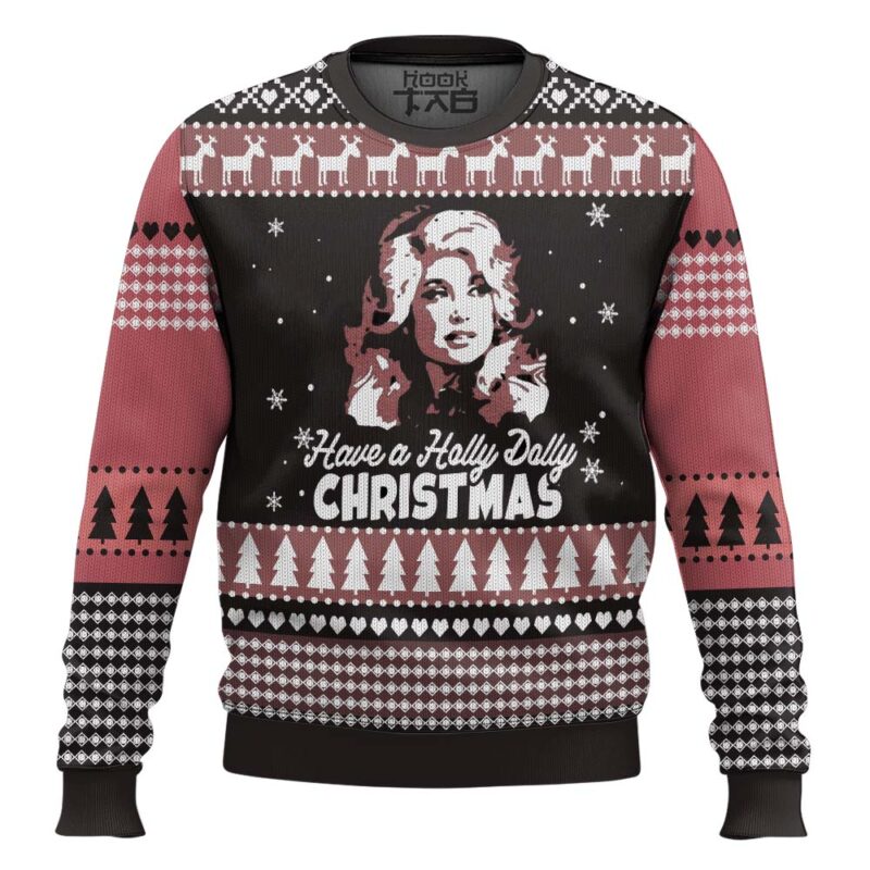 Hooktab Dolly Parton Holly Dolly Christmas Ugly Christmas Sweater