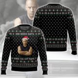 Hooktab Dominic Toretto Who Needs Santa, When You Got Family Fast And Furious Ugly Christmas Sweater
