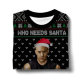 Hooktab Dominic Toretto Who Needs Santa, When You Got Family Fast And Furious Ugly Christmas Sweater