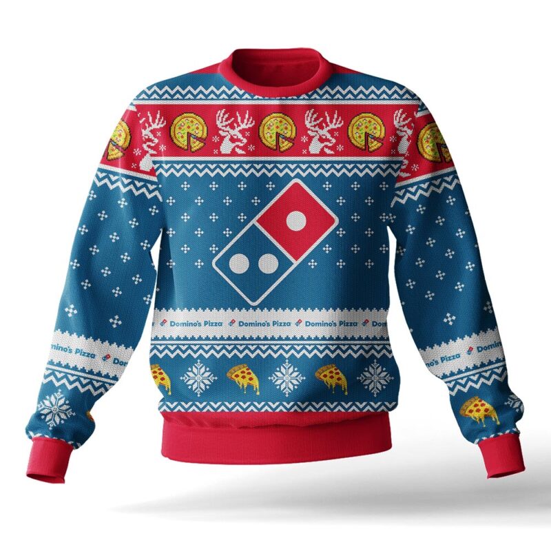 Hooktab Domino's Pizza Ugly Christmas Sweater Hooktab Domino's Pizza Ugly Christmas Sweater
