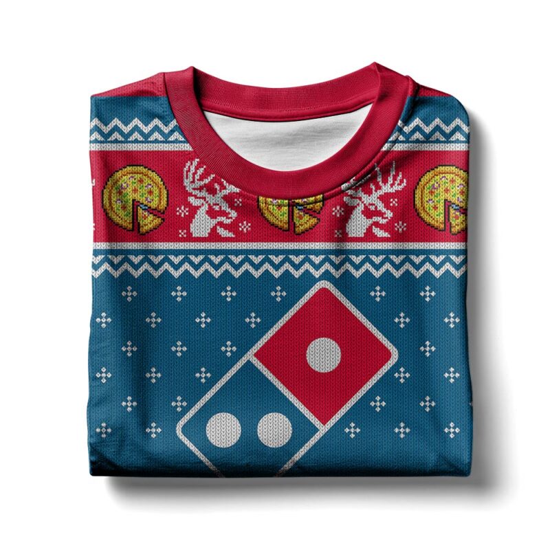 Hooktab Domino's Pizza Ugly Christmas Sweater Hooktab Domino's Pizza Ugly Christmas Sweater
