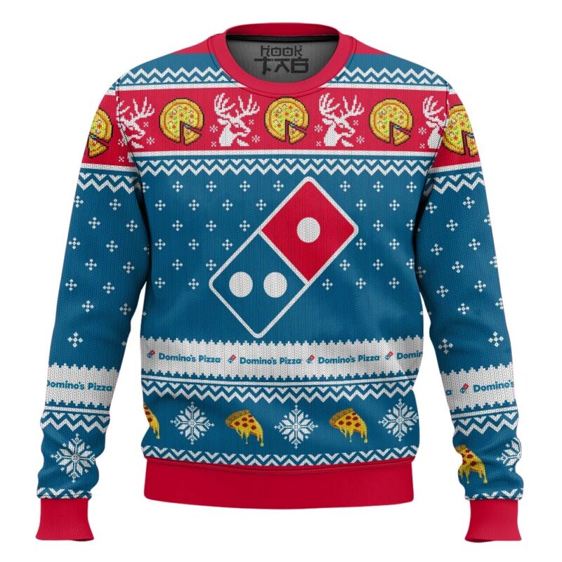 Hooktab Domino's Pizza Ugly Christmas Sweater