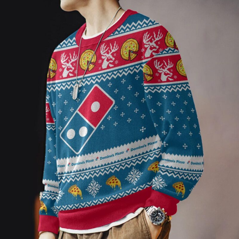 Hooktab Domino's Pizza Ugly Christmas Sweater Hooktab Domino's Pizza Ugly Christmas Sweater