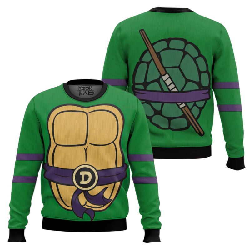 Hooktab Don Outfit Teenage Mutant Ninja Turtles Ugly Christmas Sweater Hooktab Don Outfit Teenage Mutant Ninja Turtles Ugly Christmas Sweater