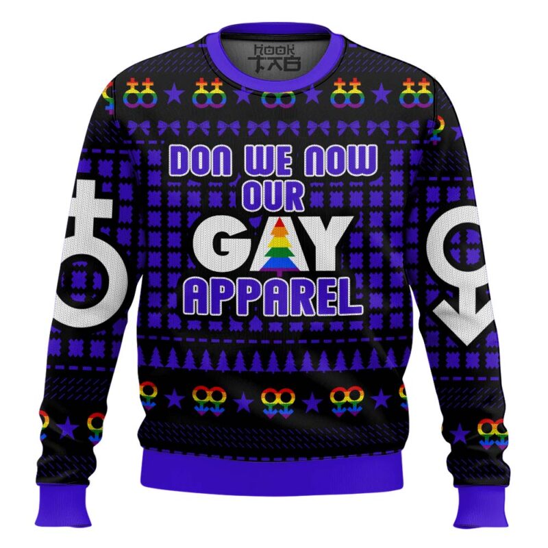 Hooktab Don We Now Our Gay Apparel LGBT Ugly Christmas Sweater