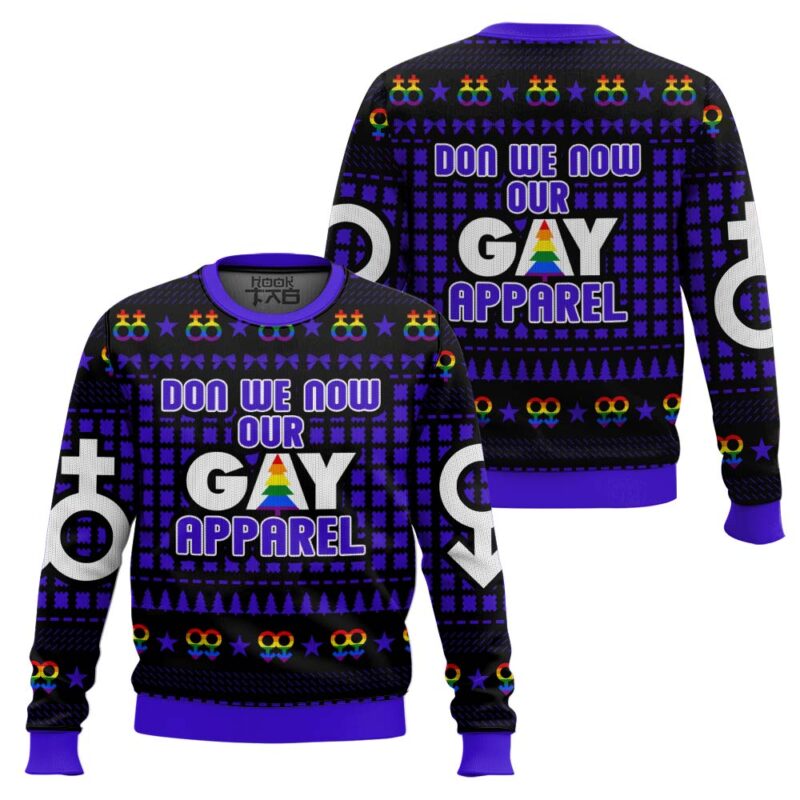 Hooktab Don We Now Our Gay Apparel LGBT Ugly Christmas Sweater Hooktab Don We Now Our Gay Apparel LGBT Ugly Christmas Sweater
