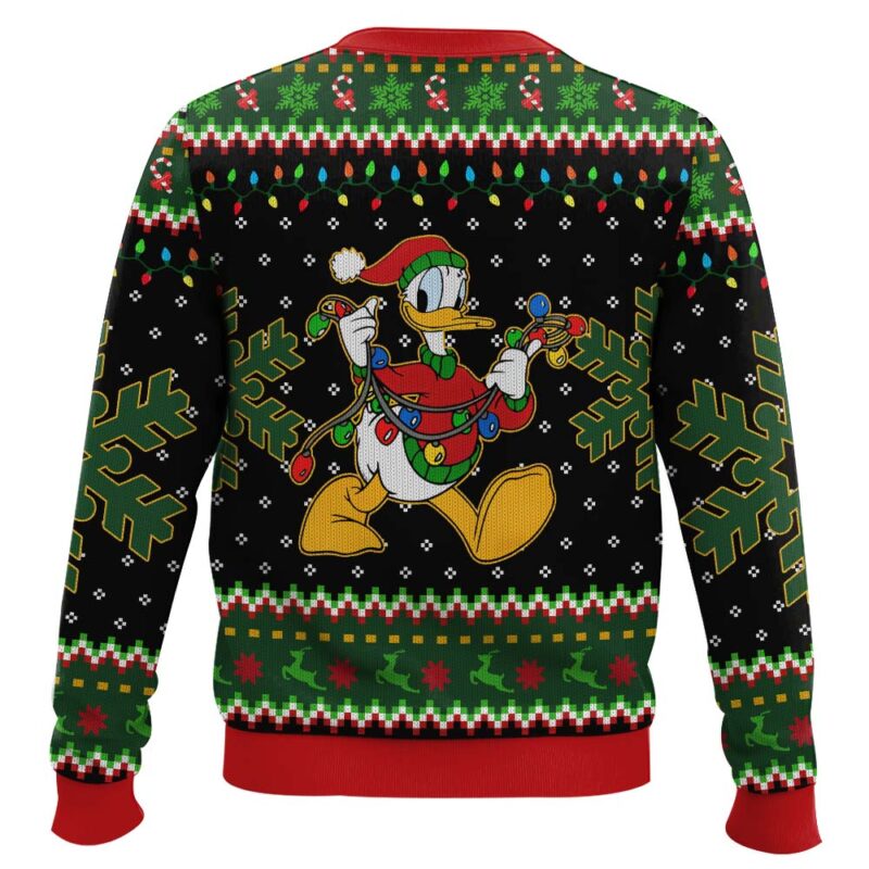 Hooktab Donald Duck Christmas Lights Ugly Christmas Sweater Hooktab Donald Duck Christmas Lights Ugly Christmas Sweater