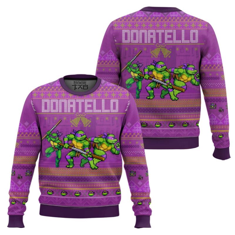 Hooktab Donatello Teenage Mutant Ninja Turtles Ugly Christmas Sweater Hooktab Donatello Teenage Mutant Ninja Turtles Ugly Christmas Sweater
