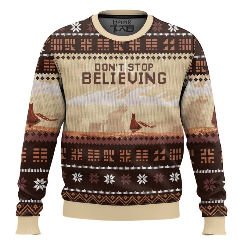 Hooktab Don't Stop Believing Thatgamecompany Journey Ugly Christmas Sweater