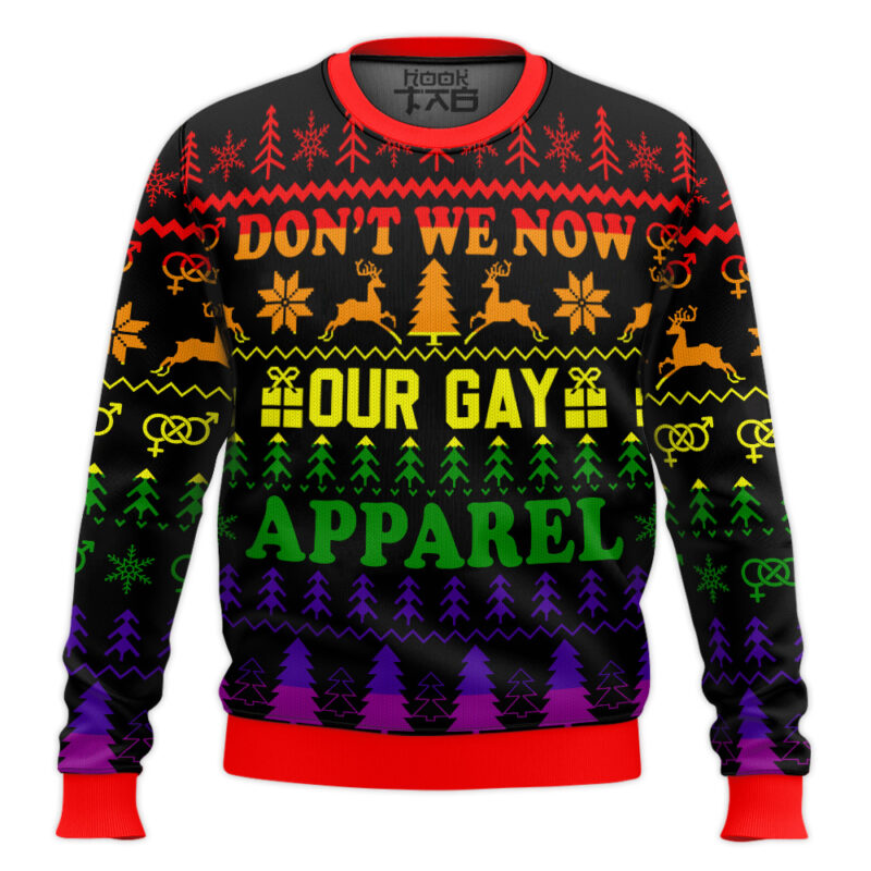 Hooktab Don't We Now Our Gay Apparel LGBT Support Ugly Christmas Sweater