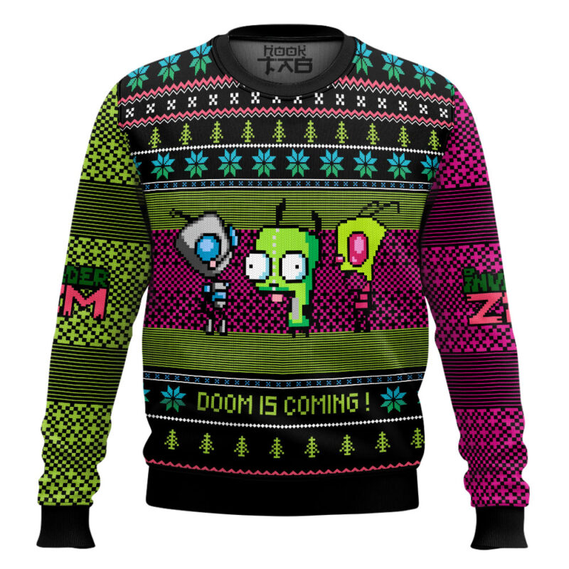 Hooktab Doom Is Coming Invader Zim Ugly Christmas Sweater