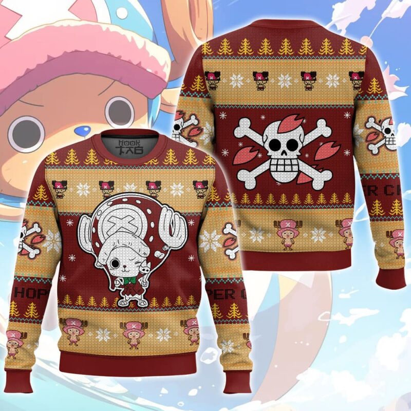 Hooktab Dr. Chopper One Piece Ugly Christmas Sweater Hooktab Dr. Chopper One Piece Ugly Christmas Sweater