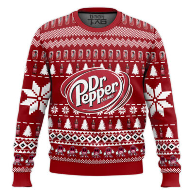 Hooktab Dr Pepper Diet Soda Ugly Christmas Sweater