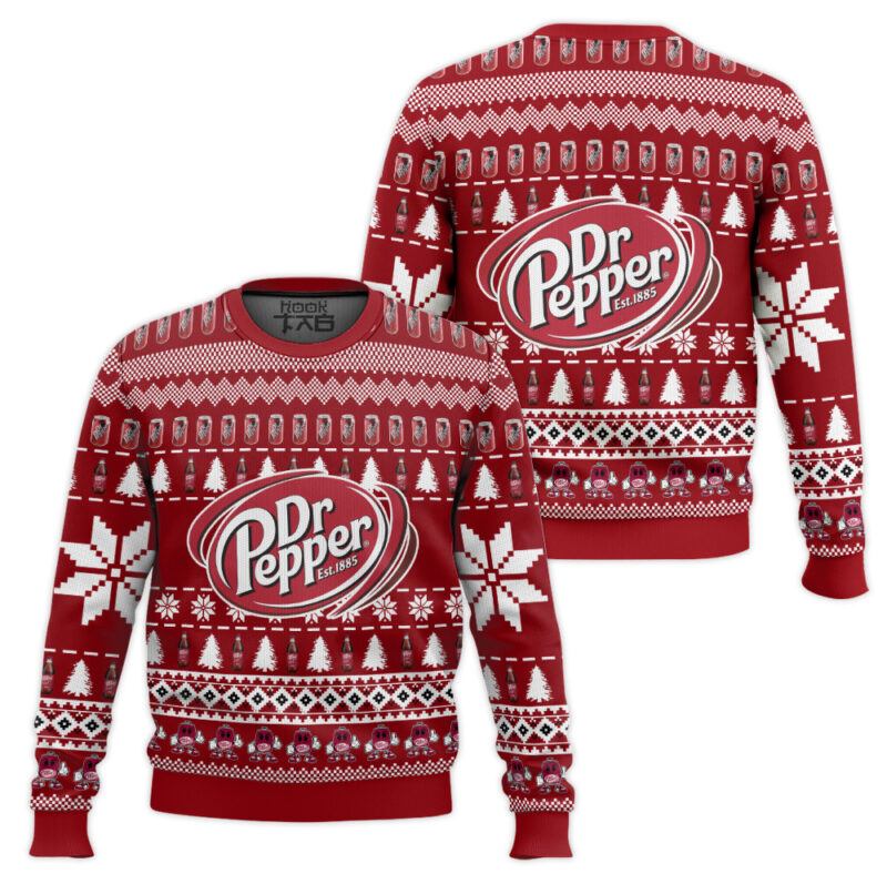 Hooktab Dr Pepper Diet Soda Ugly Christmas Sweater Hooktab Dr Pepper Diet Soda Ugly Christmas Sweater
