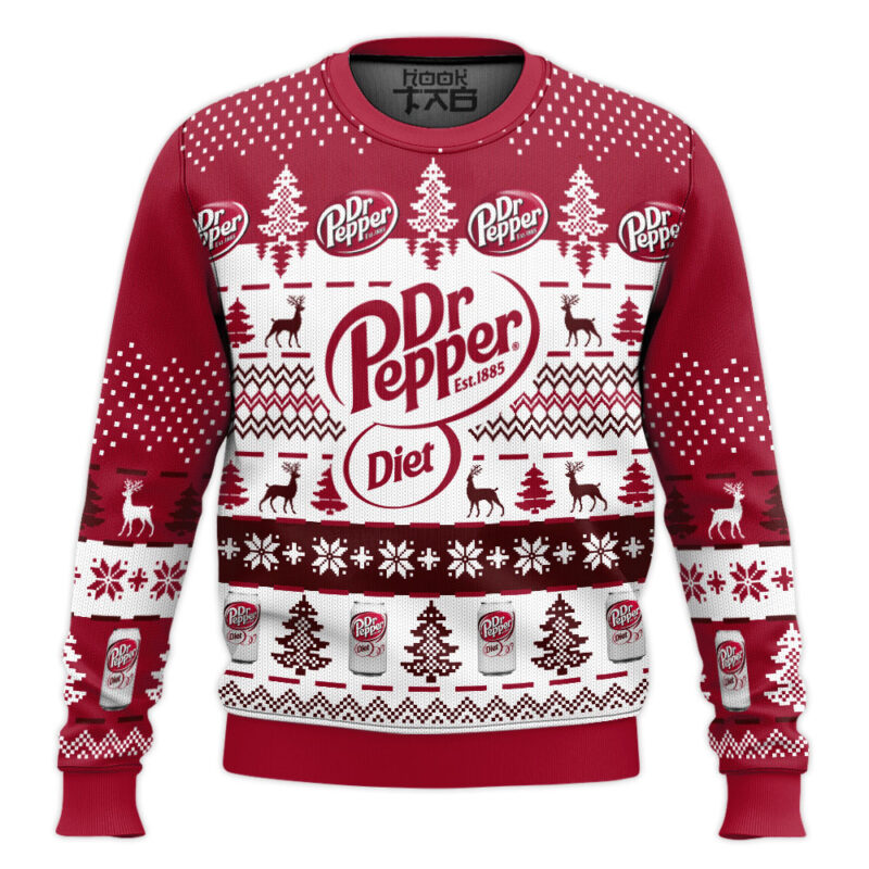 Hooktab Dr Pepper Diet Ugly Christmas Sweater