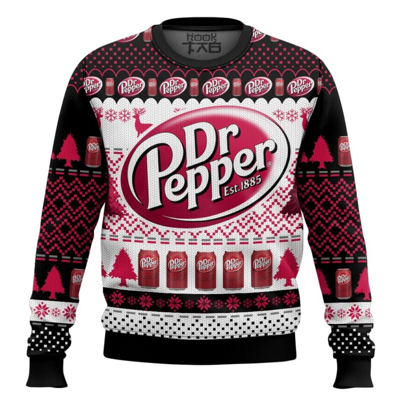 Hooktab Dr Pepper Ugly Christmas Sweater