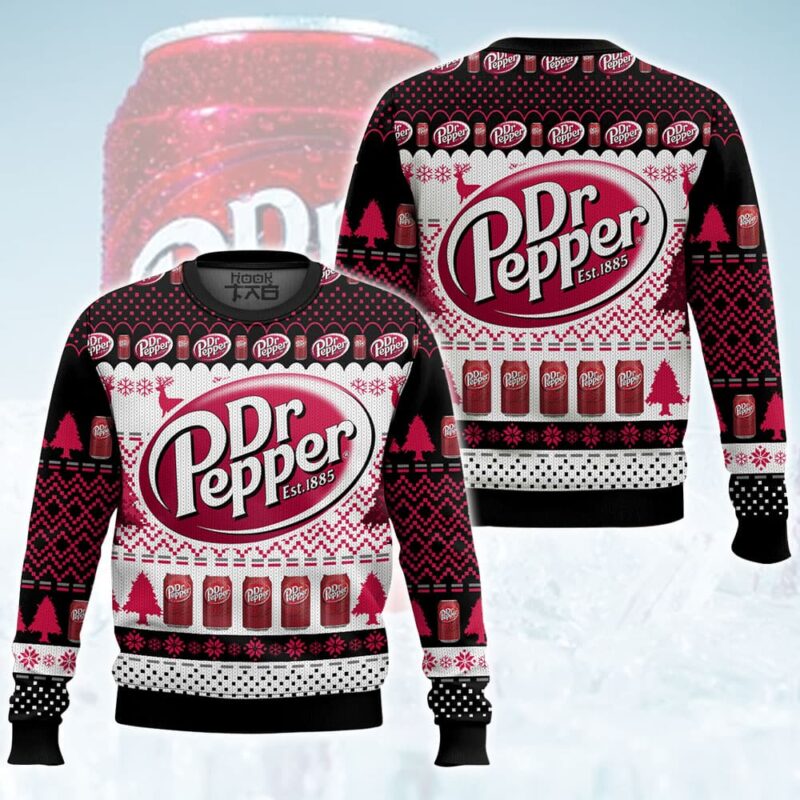 Hooktab Dr Pepper Ugly Christmas Sweater Hooktab Dr Pepper Ugly Christmas Sweater