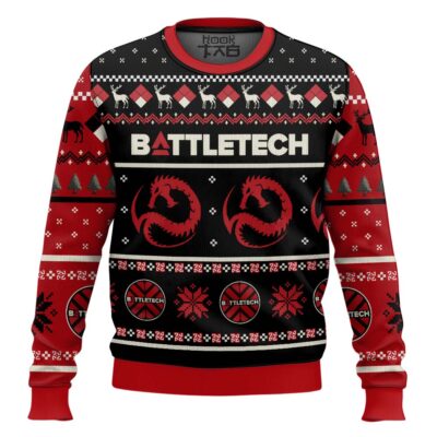 Hooktab Draconis BattleTech Ugly Christmas Sweater