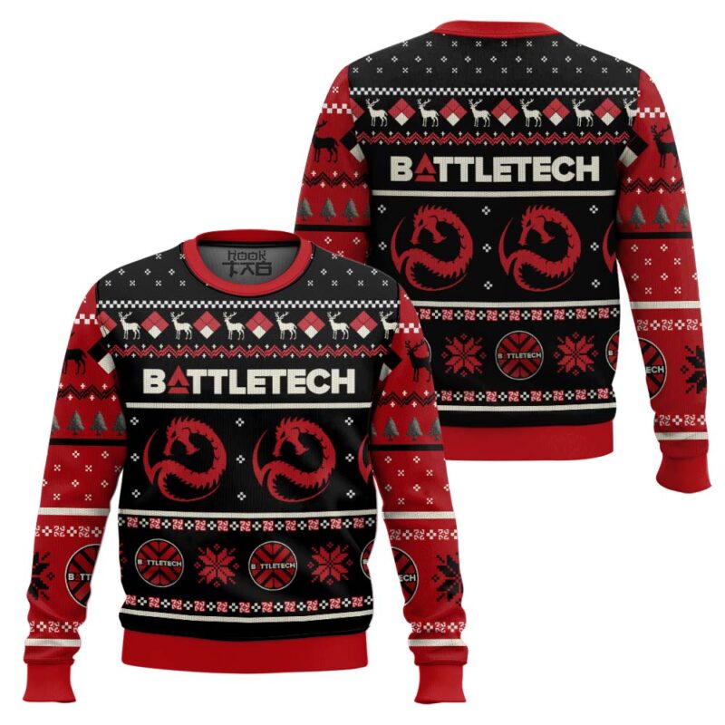 Hooktab Draconis BattleTech Ugly Christmas Sweater Hooktab Draconis BattleTech Ugly Christmas Sweater