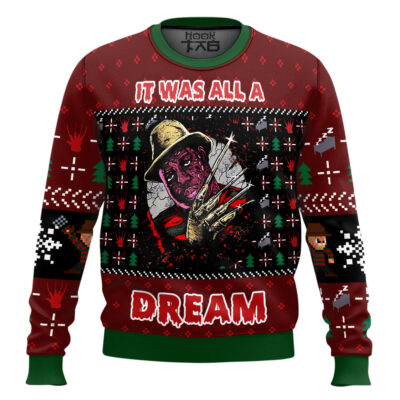 Hooktab Dream The Notorious B.I.G Freddy Krueger Ugly Christmas Sweater