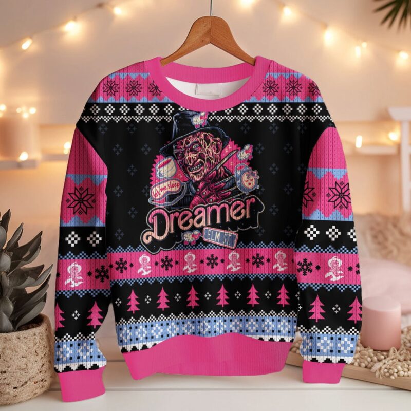 Hooktab Dreamer A Nightmare On Elm Street Ugly Christmas Sweater Hooktab Dreamer A Nightmare On Elm Street Ugly Christmas Sweater