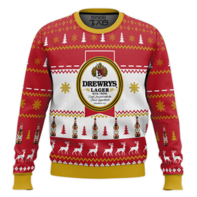 Hooktab Drewrys Lager Beer Ugly Christmas Sweater