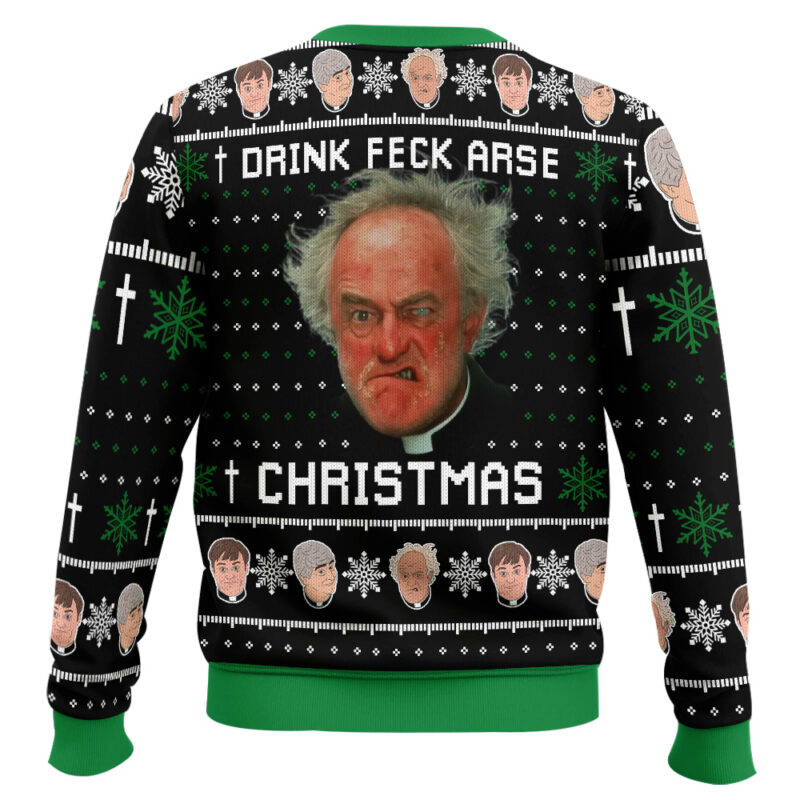 Hooktab Drink Feck Arse Father Ted Ugly Christmas Sweater Hooktab Drink Feck Arse Father Ted Ugly Christmas Sweater