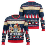 Hooktab Drink Miller Lite With Claus Ugly Christmas Sweater