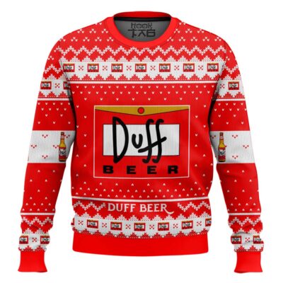 Hooktab Duff Beer Ugly Christmas Sweater