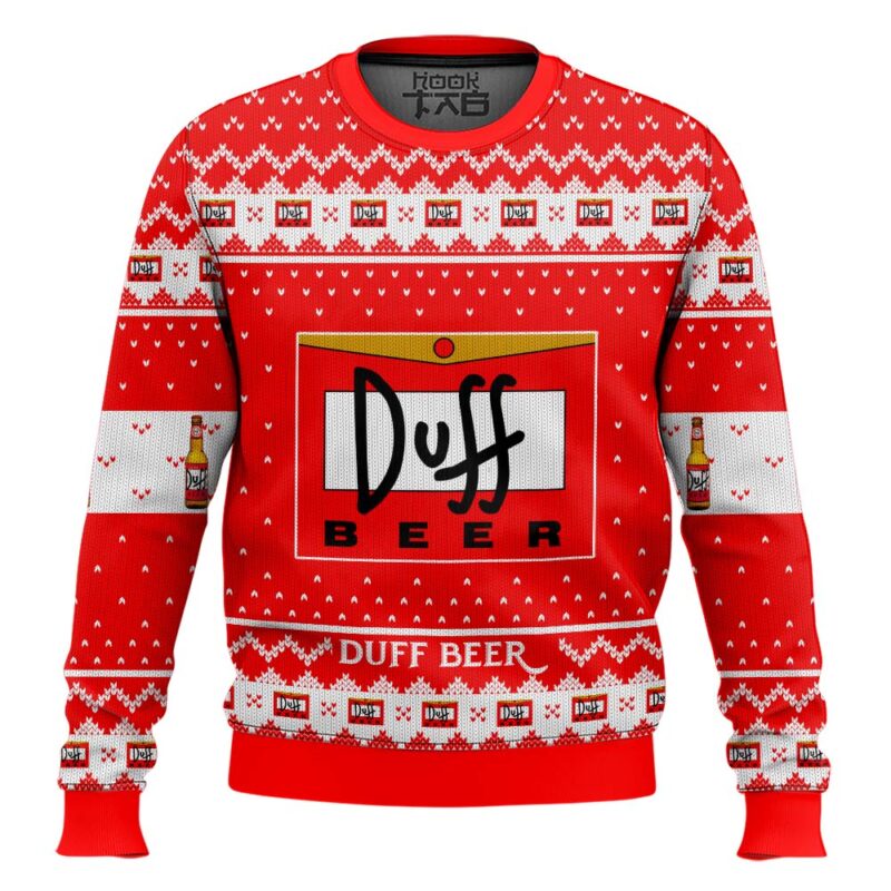 Hooktab Duff Beer Ugly Christmas Sweater