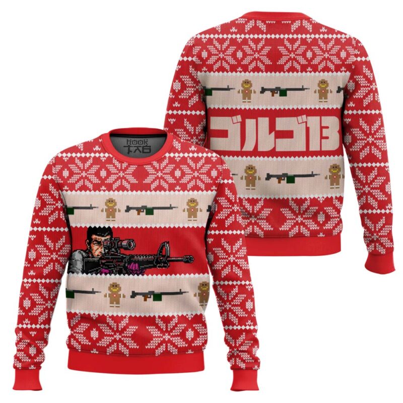 Hooktab Duke Togo Golgo 13 Ugly Christmas Sweater Hooktab Duke Togo Golgo 13 Ugly Christmas Sweater