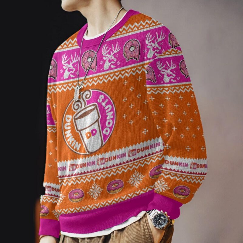 Hooktab Dunkin’ Donuts Ugly Christmas Sweater Hooktab Dunkin’ Donuts Ugly Christmas Sweater