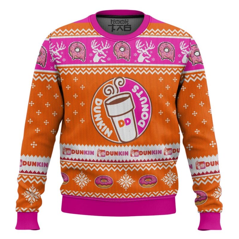 Hooktab Dunkin’ Donuts Ugly Christmas Sweater