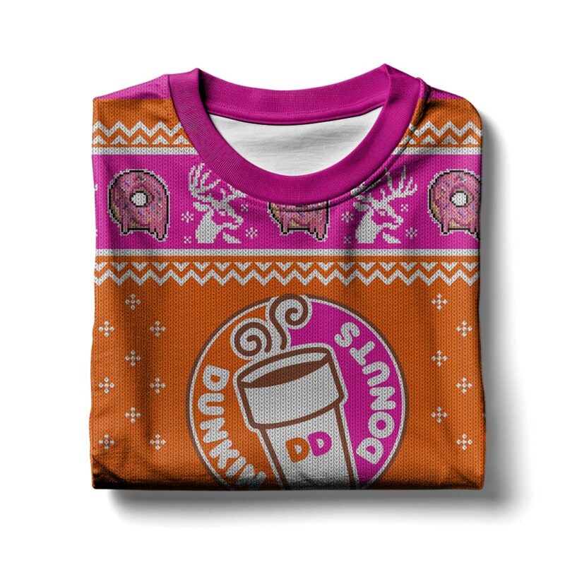 Hooktab Dunkin’ Donuts Ugly Christmas Sweater Hooktab Dunkin’ Donuts Ugly Christmas Sweater
