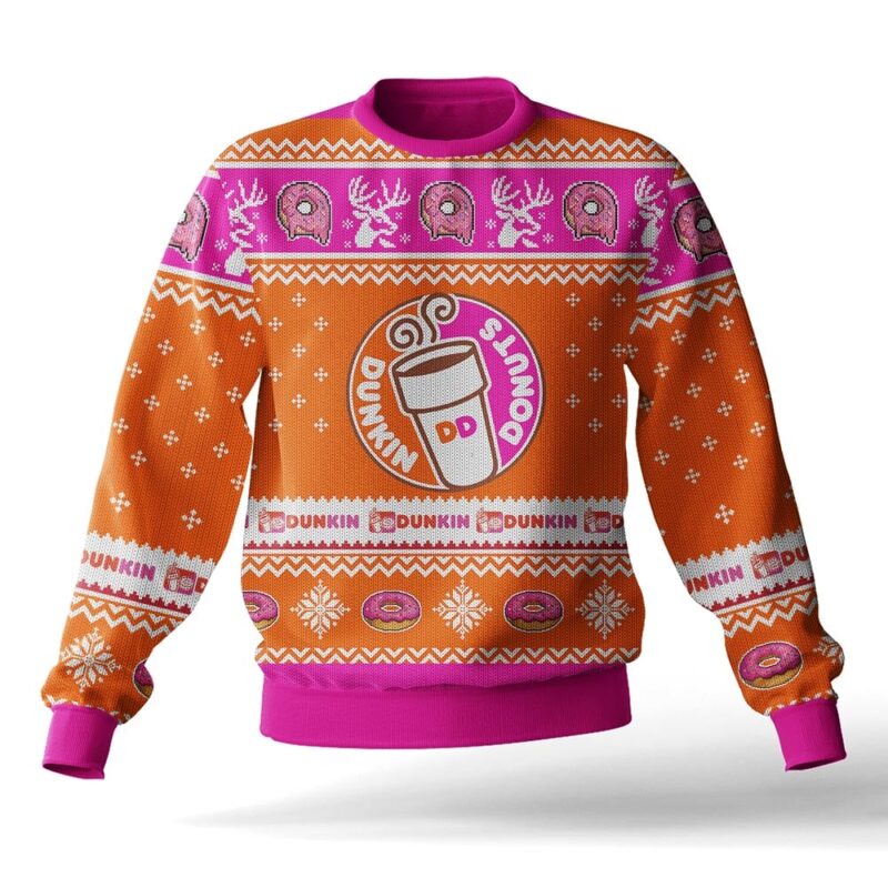 Hooktab Dunkin’ Donuts Ugly Christmas Sweater Hooktab Dunkin’ Donuts Ugly Christmas Sweater