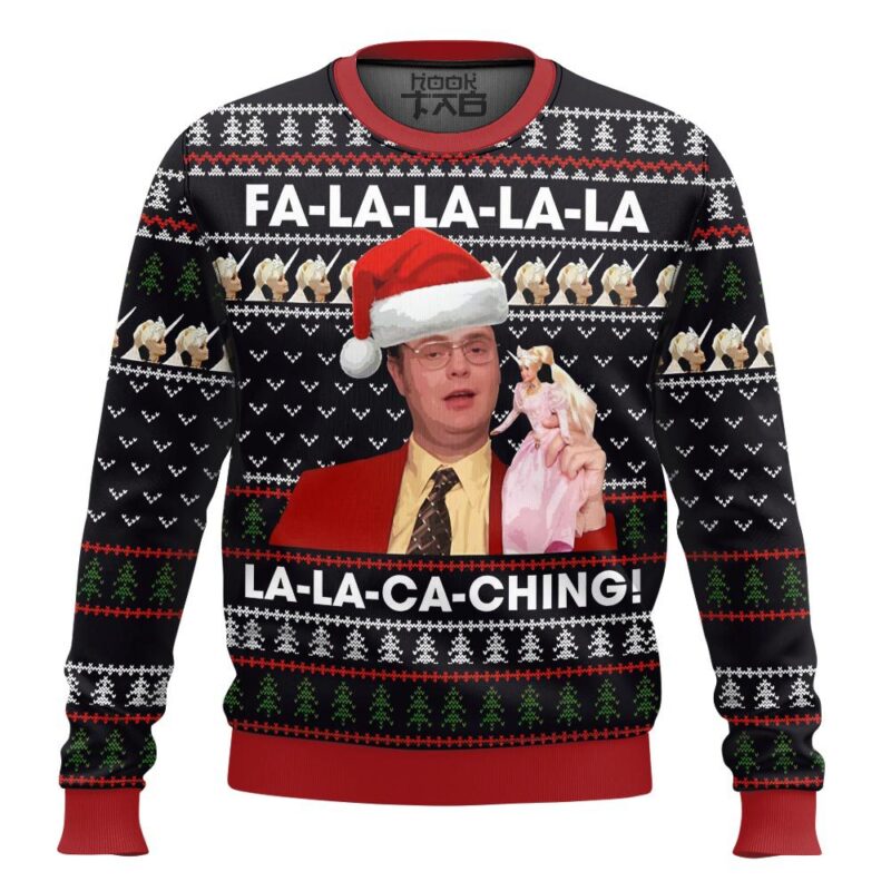 Hooktab Dwight Schrute Fa La La The Office Ugly Christmas Sweater