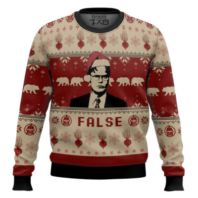 Hooktab Dwight Schrute False The Office Ugly Christmas Sweater