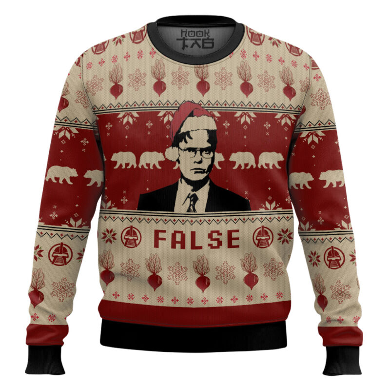 Hooktab Dwight Schrute False The Office Ugly Christmas Sweater