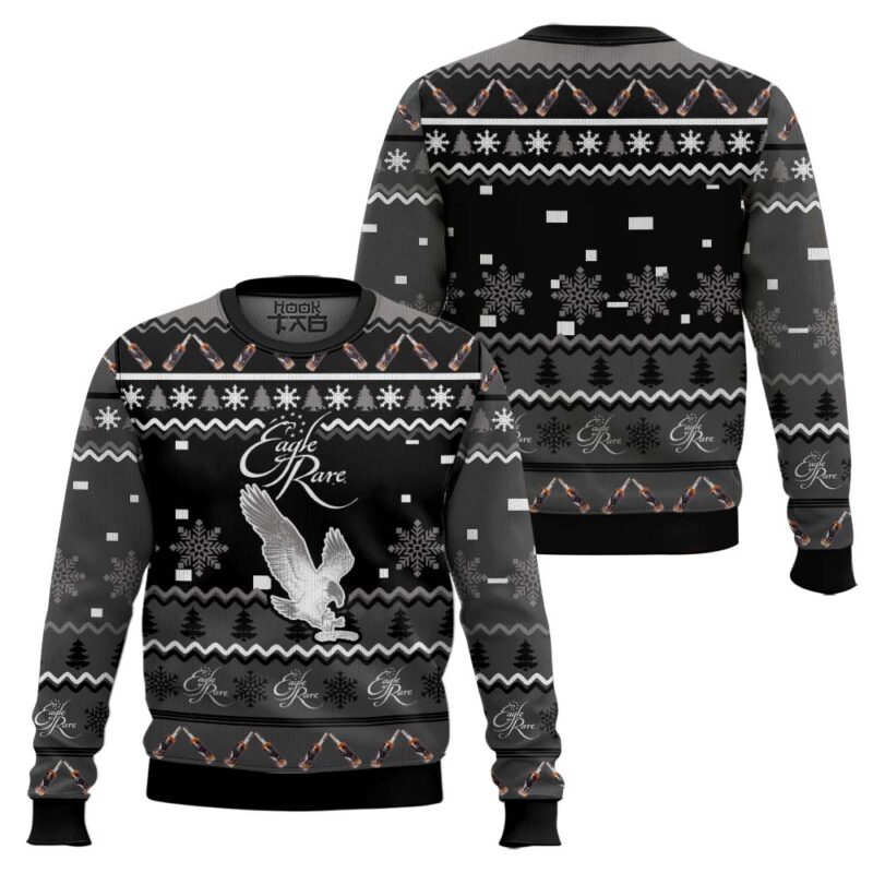 Hooktab Eagle Rare Bourbon Whiskey Ugly Christmas Sweater Hooktab Eagle Rare Bourbon Whiskey Ugly Christmas Sweater
