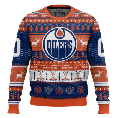 Hooktab Edmonton Oilers - Custom Name And Number Ugly Sweater