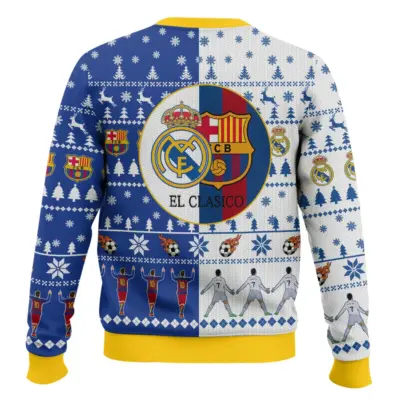 Hooktab El Clasico Barcelona vs Real Madrid Ugly Christmas Sweater