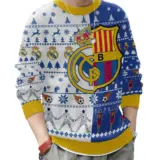 Hooktab El Clasico Barcelona vs Real Madrid Ugly Christmas Sweater