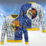 Hooktab El Clasico Barcelona vs Real Madrid Ugly Christmas Sweater