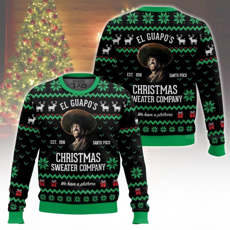 Hooktab El Guapo's Christmas Sweater Company Three Amigos Ugly Christmas Sweater Hooktab El Guapo's Christmas Sweater Company Three Amigos Ugly Christmas Sweater