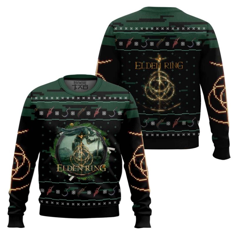 Hooktab Elden Ring V2 Ugly Christmas Sweater Hooktab Elden Ring V2 Ugly Christmas Sweater