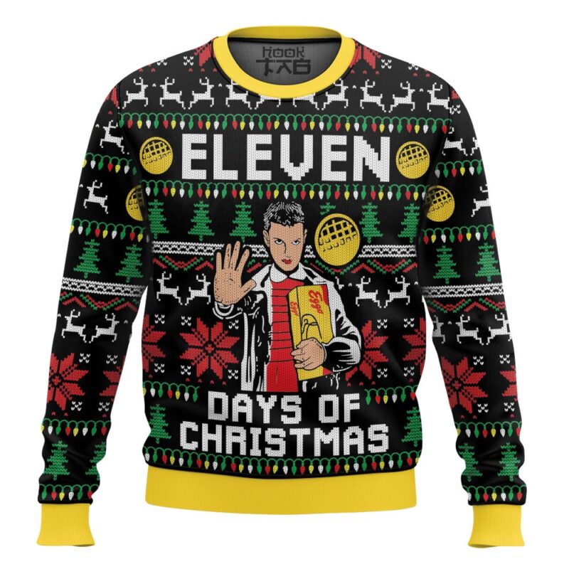 Hooktab Eleven Days Of Xmas Stranger Things Ugly Christmas Sweater