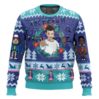 Hooktab Eleven Stranger Things Ugly Christmas Sweater